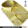 men's yellow linen shirt with long sleeve and one chest pocket